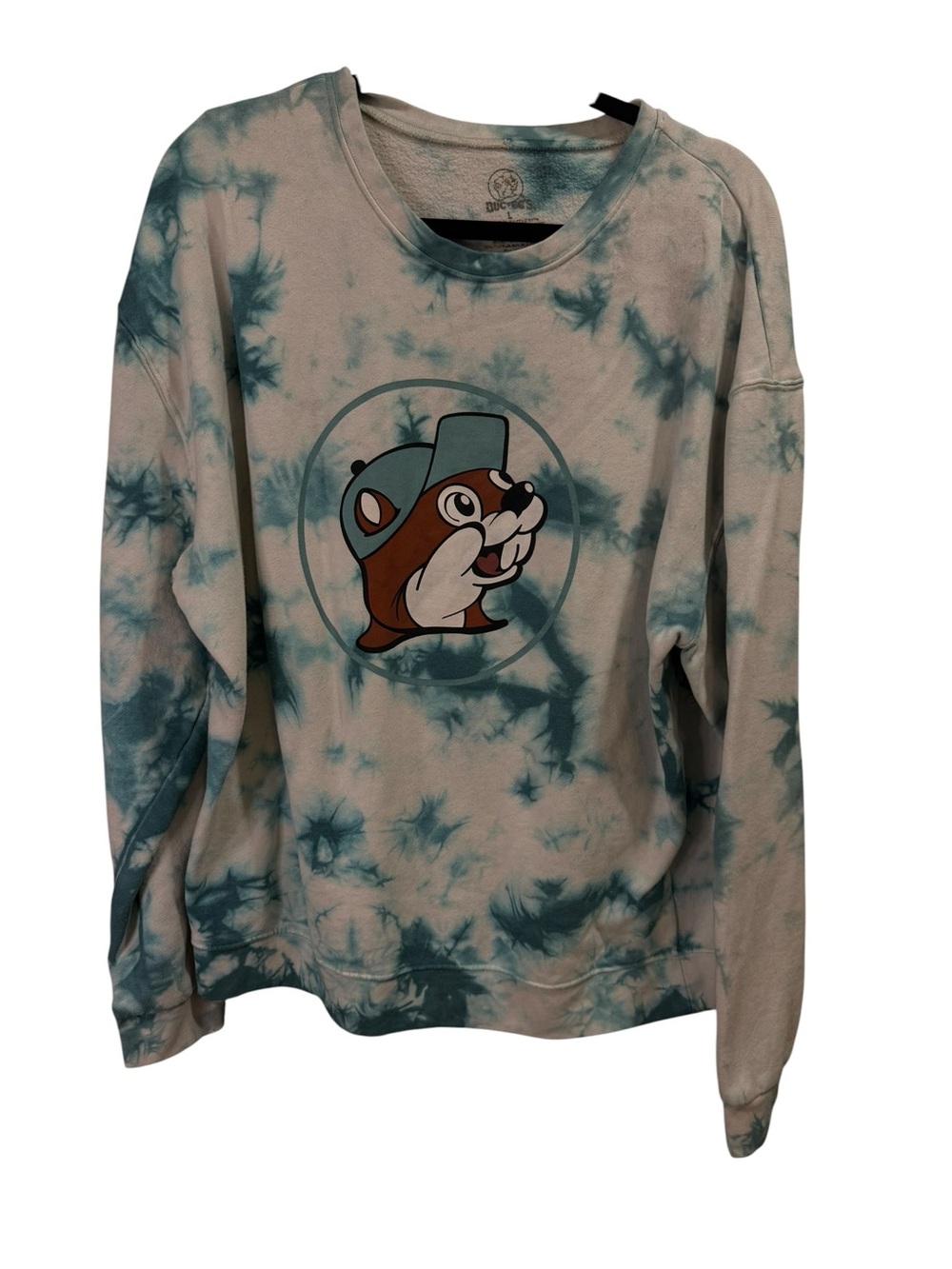Buc-ee’s Graphic Fleece Pullover in Aqua Tie-Dye